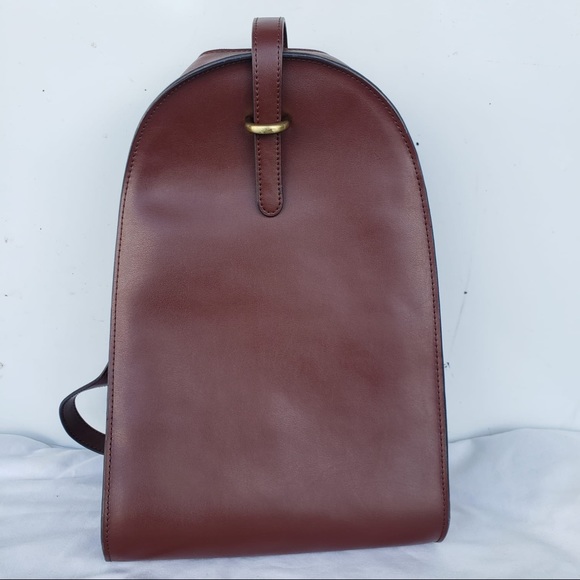 Handbags - 🌸Genuine Smooth Leather Deep Brown Satchel Bckpk